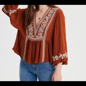 Embroidered long sleeve top from American Eagle
